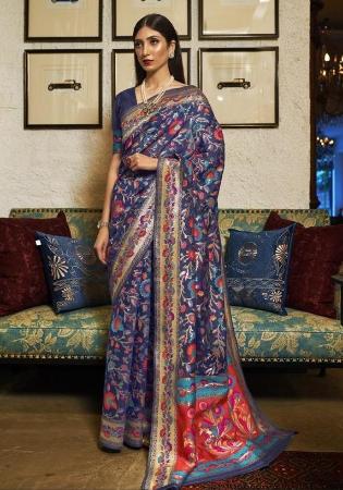 Picture of Nice Silk Dark Slate Grey Saree