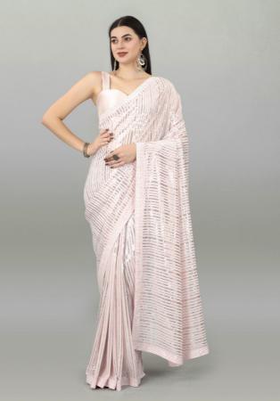 Picture of Nice Georgette Rosy Brown Saree