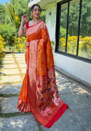 Picture of Appealing Silk Orange Saree