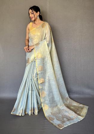 Picture of Grand Silk Pale Golden Rod Saree