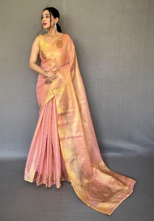 Picture of Sightly Silk Dark Salmon Saree