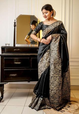 Picture of Fascinating Silk Black Saree