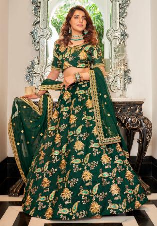 Picture of Gorgeous Silk Sea Green Lehenga Choli