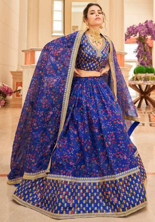 Picture of Admirable Silk Dark Slate Blue Lehenga Choli