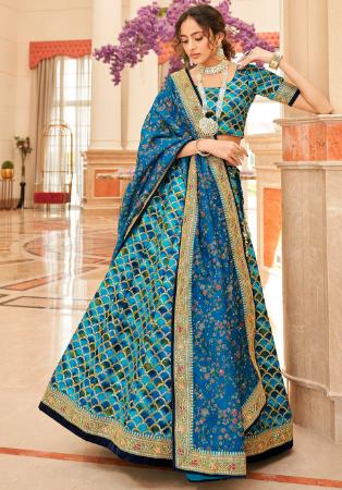 Picture of Beauteous Silk Navy Blue Lehenga Choli