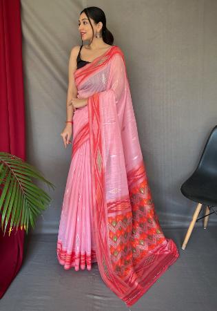 Picture of Sightly Linen Light Coral Saree