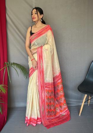 Picture of Well Formed Linen Beige Saree