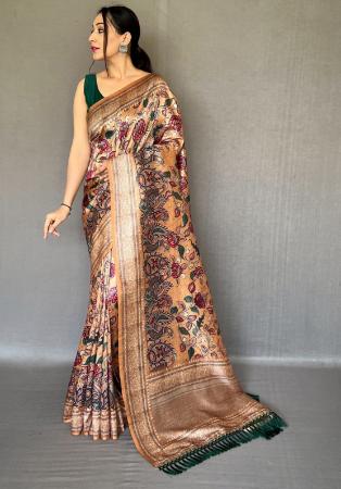 Picture of Sightly Silk Dark Salmon Saree