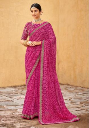 Picture of Magnificent Georgette Medium Violet Red Saree