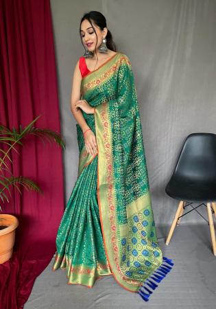 Picture of Appealing Silk Dark Sea Green Saree