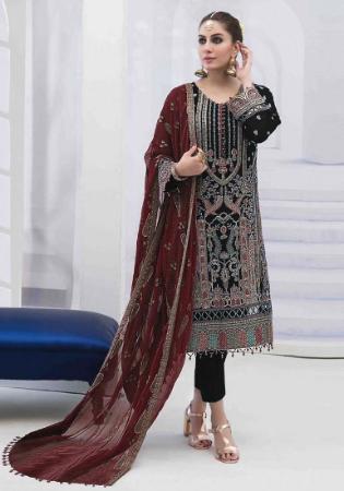 Picture of Fascinating Georgette Black Straight Cut Salwar Kameez