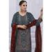 Picture of Georgette Dark Slate Grey Straight Cut Salwar Kameez