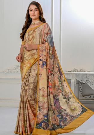 Picture of Bewitching Crepe & Silk Beige Saree