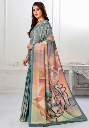 Picture of Graceful Crepe & Silk Dim Gray Saree