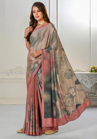 Picture of Resplendent Crepe & Silk Rosy Brown Saree