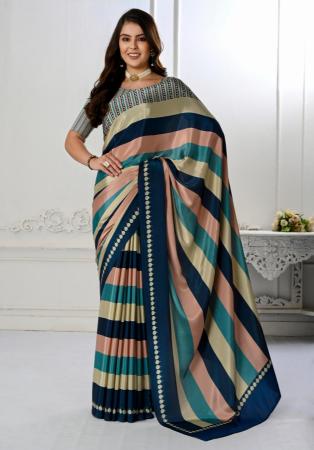 Picture of Elegant Crepe & Silk Sea Green Saree