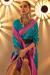 Picture of Well Formed Silk Teal Saree