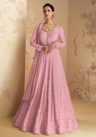 Picture of Stunning Georgette Rosy Brown Anarkali Salwar Kameez