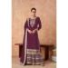 Picture of Georgette Dark Magenta Straight Cut Salwar Kameez