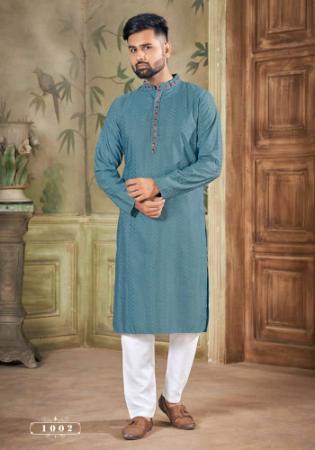 Picture of Nice Crepe Cadet Blue Kurtas