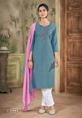 Picture of Wonderful Cotton Light Slate Grey Kurtis & Tunic