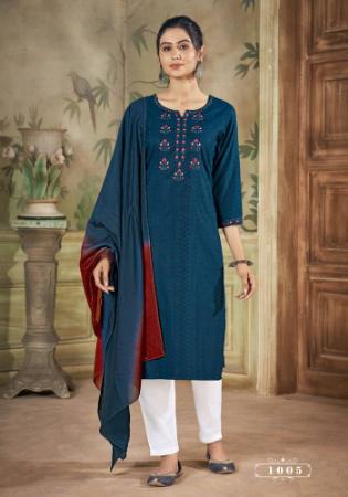 Picture of Good Looking Cotton Midnight Blue Kurtis & Tunic