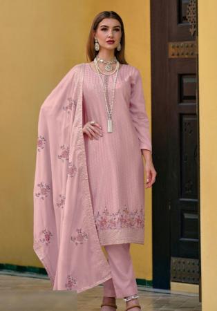 Picture of Georgette Rosy Brown Straight Cut Salwar Kameez