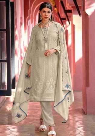 Picture of Georgette Rosy Brown Straight Cut Salwar Kameez