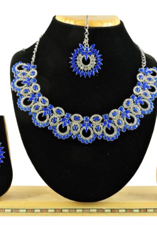 Picture of Statuesque Slate Blue Necklace Set