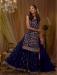 Picture of Georgette Midnight Blue Straight Cut Salwar Kameez