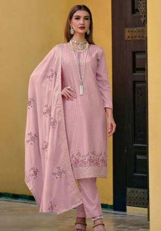 Picture of Georgette Rosy Brown Straight Cut Salwar Kameez