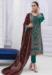 Picture of Excellent Georgette Teal Straight Cut Salwar Kameez