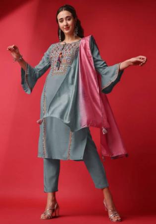 Picture of Taking Rayon Slate Grey Readymade Salwar Kameez