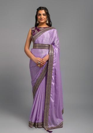 Picture of Classy Chiffon Light Steel Blue Saree