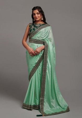 Picture of Grand Chiffon Dark Sea Green Saree