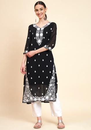 Picture of Ravishing Georgette Black Kurtis & Tunic