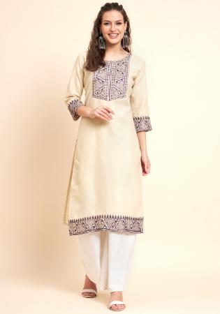 Picture of Beauteous Cotton Pale Golden Rod Kurtis & Tunic