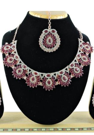 Picture of Sightly Maroon Necklace Set