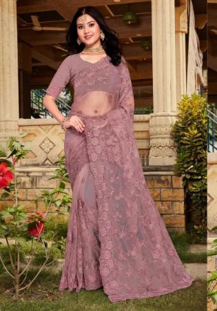 Picture of Lovely Net Dark Grey Saree