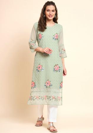 Picture of Admirable Georgette Off White Kurtis & Tunic