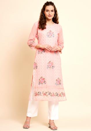 Picture of Beautiful Georgette Misty Rose Kurtis & Tunic