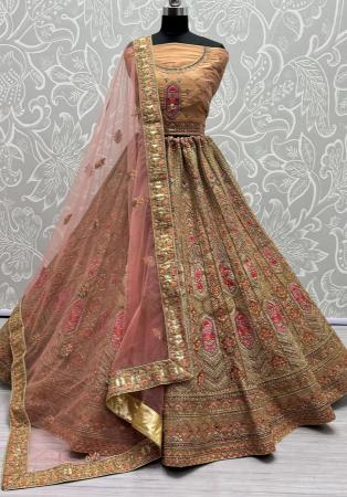 Picture of Enticing Net Dark Olive Green Lehenga Choli