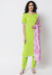 Picture of Exquisite Rayon Yellow Green Readymade Salwar Kameez