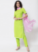 Picture of Exquisite Rayon Yellow Green Readymade Salwar Kameez