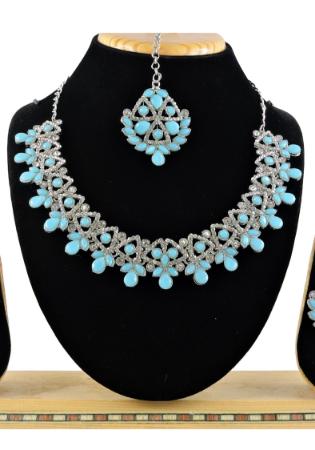 Picture of Shapely Sky Blue Necklace Set