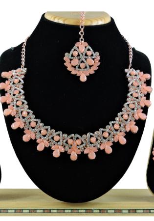 Picture of Resplendent Indian Red Necklace Set