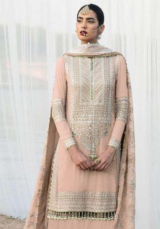 Picture of Fine Georgette Tan Straight Cut Salwar Kameez