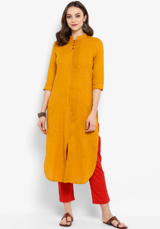 Picture of Charming Rayon Orange Kurtis & Tunic