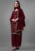 Picture of Statuesque Georgette Maroon Straight Cut Salwar Kameez