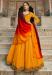 Picture of Stunning Georgette Dark Orange Party Wear Gown